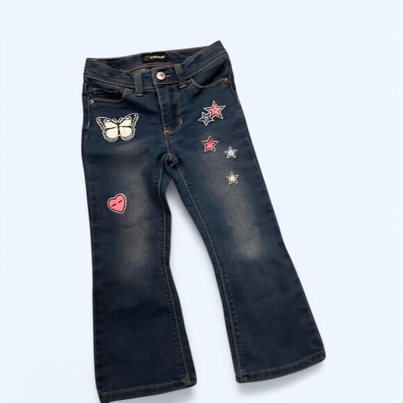 Jordache Other - Girls 4T Jordache Blue Jeans‎ adorable! hearts stars and butterflies